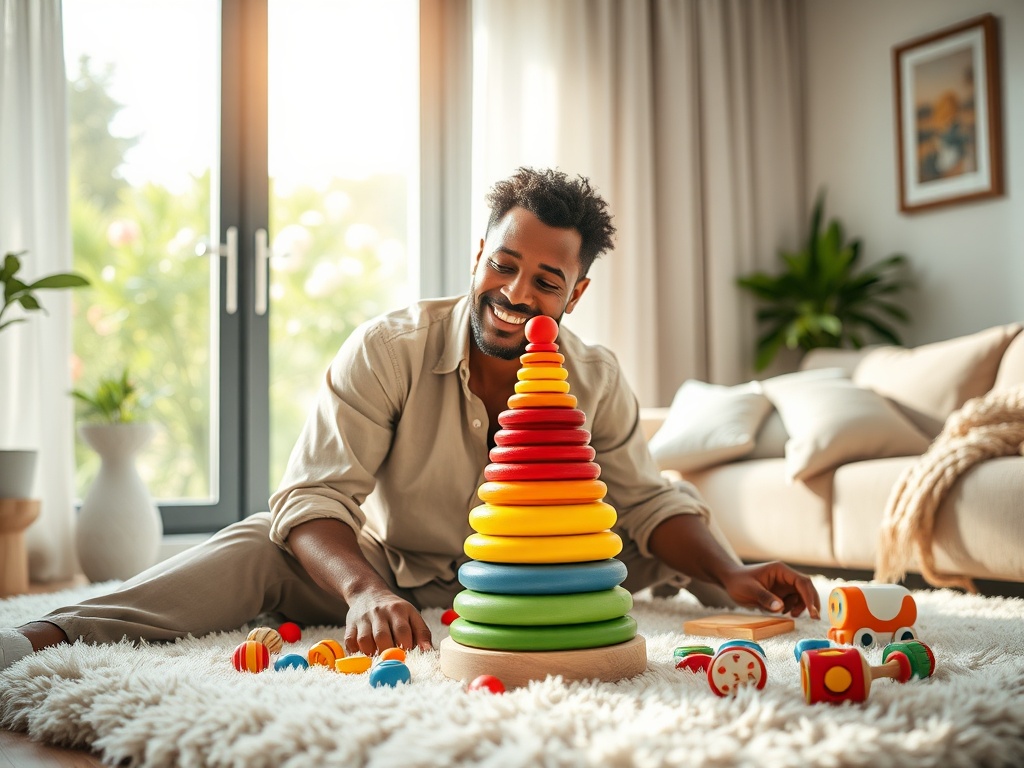 Wooden Rainbow Stacker story 0