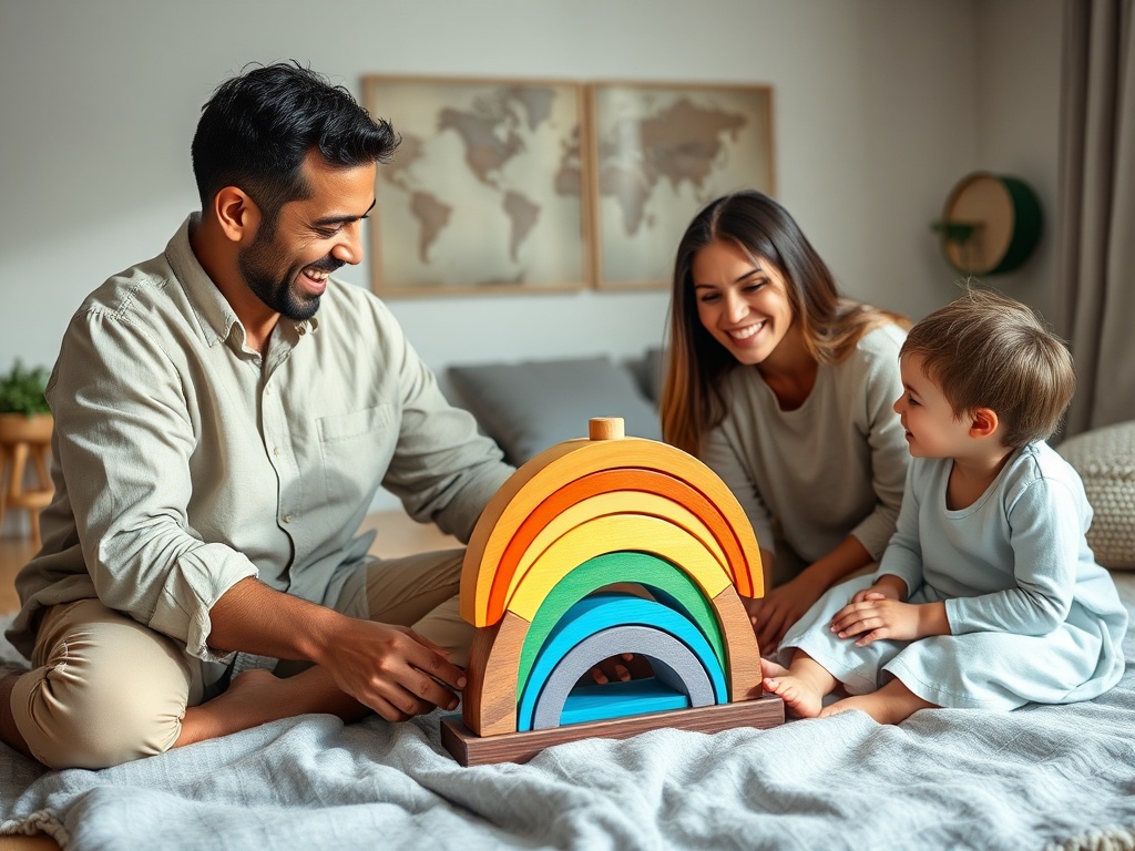 Wooden Rainbow Stacker story 2
