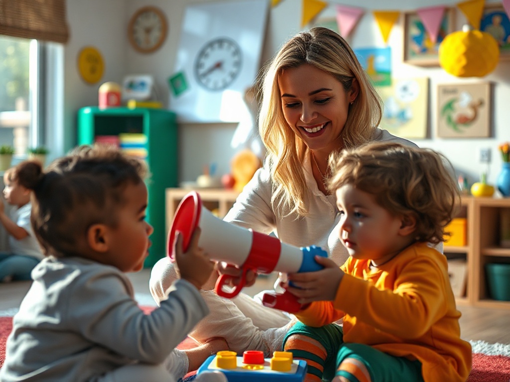 Portable kids megaphone music educational toy with bright colorful ... story 0