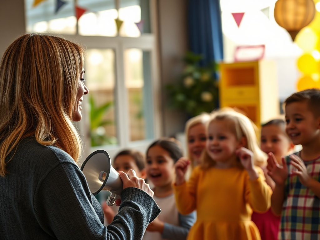 Portable kids megaphone music educational toy with bright colorful ... story 2