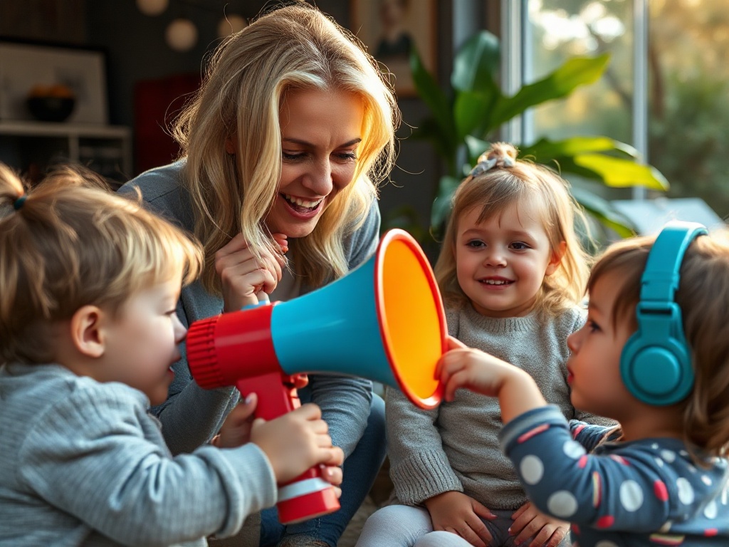 Portable kids megaphone music educational toy with bright colorful ... story 1